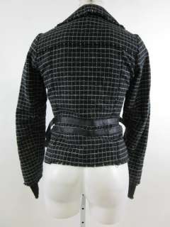 FREE PEOPLE Black White Checkered Blazer Jacket Sz 2  