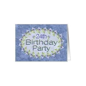  24th Birthday Party Invitations Lavender Flowers Card 