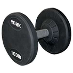  York Rubber Pro Style Dumbbells (Pair) 100 lb Health 