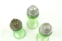 Vintage Green Depression Glass Salt Pepper Shakers Hazel Atlas Set of 