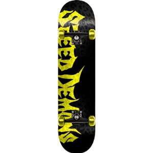  Speed Demon Tiger Logo Complete Skateboard (Black/Yellow 
