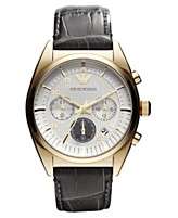 Emporio Armani Watch, Chronograph Gray Croc Embossed Leather Strap 