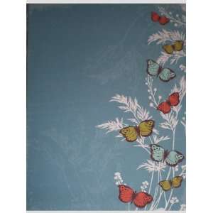  Teal Butterflies Plants Note Cards w/ Envelopes   Set of 8 