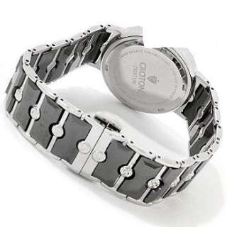   and canada cn207199ssbk womens ceramic ss date croton new watch