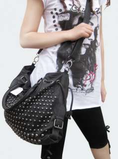 Gossip Girl Leather Rivet Tote Bag Handbag Studded Hobo  