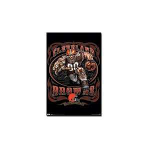  Black Painted Wood Framed Cleveland Browns Sports Poster 