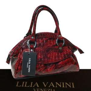  Lilia Vanini Croc Lucille Bowling Bag   Red Everything 