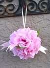  FLOWER BALLS ~ ROSE PETAL PINK Kissing Ball Pomander Wedding Flowers 