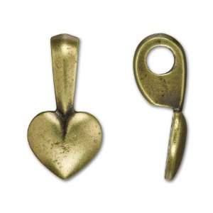   cast Brass Oxide Pewter Heart Bail Glue Pad Arts, Crafts & Sewing