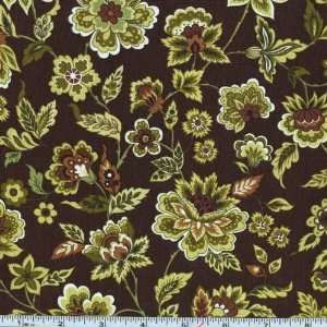   Goes Green Floral Chocolate Fabric By The Yard Arts, Crafts & Sewing