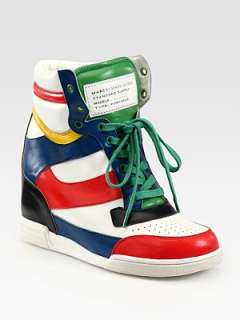Marc by Marc Jacobs   Multicolored Leather Wedge Sneakers    