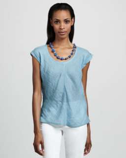 eileen fisher short sleeve linen gauze top $ 168 more colors available