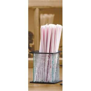  Cal Mil Faux Glass Acrylic Straw Holder: Kitchen & Dining