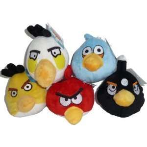 Angry Birds Plush Toy Set: 5 Birds Set, Size 5 Toys 