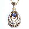 N988 Swarovski Crystal Blue Lovers Tear 18k Elegant Necklace with 