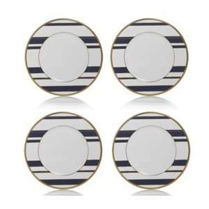 Mikasa Color Studio Blue/Gold Stripe Accent Plates, Set of 4:  