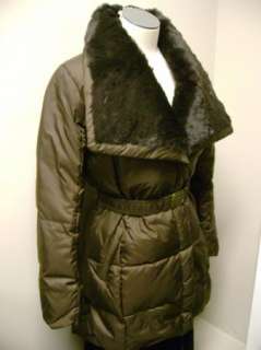 Andrew Marc Belted Down Coat w/ Rabbit Collar NWT $495  
