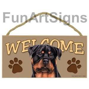  Rottweiler Welcome Sign   Wooden Sign