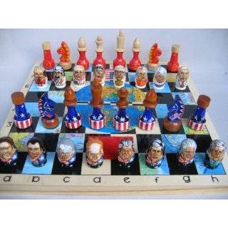 Chess Collectible * politic Presidents USA USSR Russia Set * 29 x 30 x 