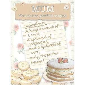 Mum Youre The Perfect Recipe Summer of Love Large Metal Sign  