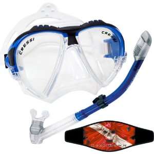  Cressi Matrix Snorkeling Dive Mask with Dry Snorkel Set 