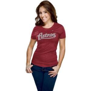 Houston Astros Womens Nike Crimson Heather Blended T Shirt  