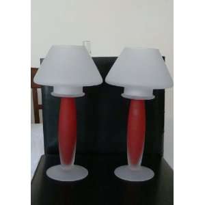  Frosted Glass Tealight Candle Lamps   Set of 2: Everything 