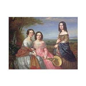  William Baker   A Group Portrait Of Three Girls Giclee 