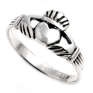  Sterling Silver Claddagh Ring   Size 7: Jewelry