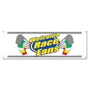  Welcome Race Fans Sign Banner Party Accessory (1 count) (1 