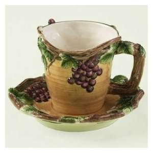 Sonoma GRAPE vines 8 Piece CUP & SAUCER SET mugs  Kitchen 