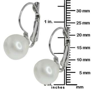 builder deals 10mm white shell pearl earrings with lever back