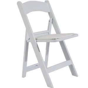 Advantage White Plastic Padded Folding Chair   RFWCA 100:  