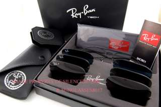 New Ray Ban Sunglasses RB 3460 Aviator 002/71 BLACK Interchangeable 
