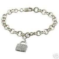 Platinum Womens Charm Bracelet with Locket Charm L@@K!!  