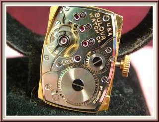 MINT 1950 Mens Authentic BULOVA ACADEMY Gold Watch & Box   Rare 10k gf 