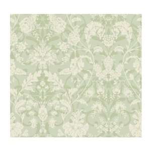   Floral Damask Wallpaper, Sea Foam Green/Deep Green: Home Improvement