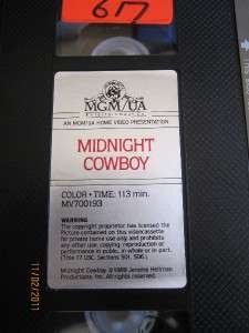 Vintage Rare Oversized box Midnight Cowboy vhs MGM UA Home Video 1969 