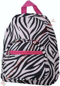 Mini Backpack Zebra Stripes Pink Trim Embroidery Option  