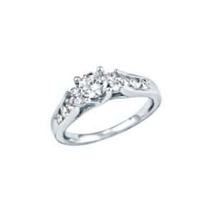   White Gold 1ct TW Round Diamond Engagement Ring, IGI Graded: Jewelry