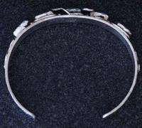 Zuni Effie C Sterling Turquoise Coral Snake Bracelet  