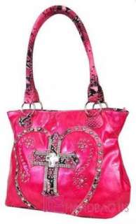   LOVE Rhinestone CROSS BLING Tote Purse Handbag Wallet SET Pink  