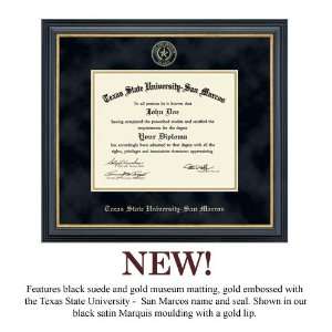 Texas State Bobcats Diploma Frame / New marquis / Embossed Suede Mat