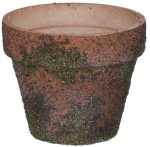 Set 24 Moss Covered Terra Cotta Flower Pot Planter  