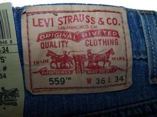 Levis 559 Mens Relaxed Straight Jeans Medium Wash {  