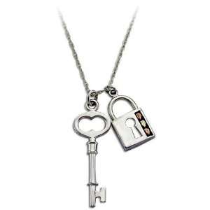   Black Hills Silver Lock Pendant with Skeleton Key   PE1154SS Jewelry