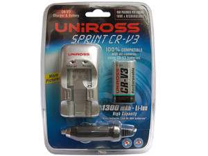 CR V3 3.6 Volt Li Ion Rechargeable Battery & Charger  