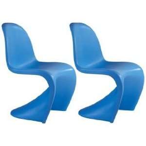  Set of 2 Zuo Baby S Blue Kids Chairs: Home & Kitchen