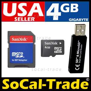SanDisk 4GB MicroSD HC NEW Memory Card + Micro Reader  