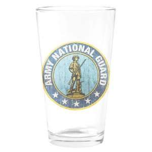    Pint Drinking Glass Army National Guard Emblem 